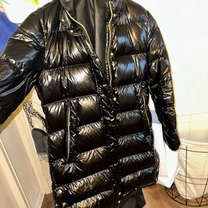 Moose Knuckles Shiny Black Puffer Coat